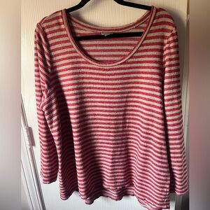 J Jill Womens striped sweater XL cozy chic minimalist coastal